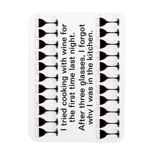料理付きワイン – おもしろいことわざオンエプロン マグネット (縦)