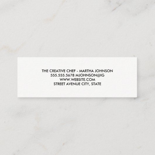 料理器具のロゴ | 幾何モダン スキニー名刺 (裏面)