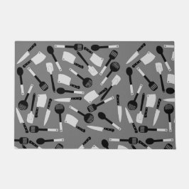 料理器具パターン ドアマット