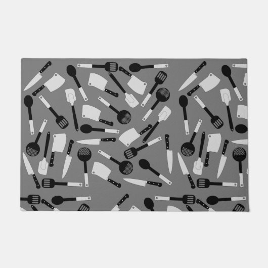 料理器具パターン ドアマット (正面)