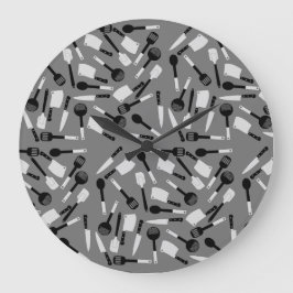 料理器具パターン ラージ壁時計