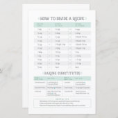 料理変換およびレシピ分周器シート (正面/裏面)