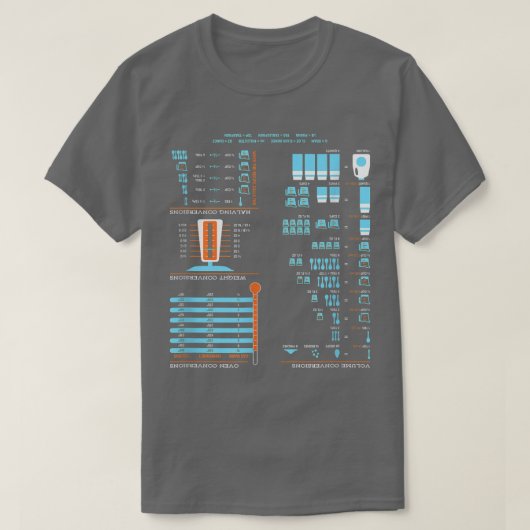 料理変換チャート有用な調理師, Chef Baker Tシャツ (デザイン正面)