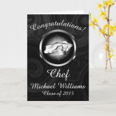 料理学校卒業パーソナライズされた カード (黄色い花)