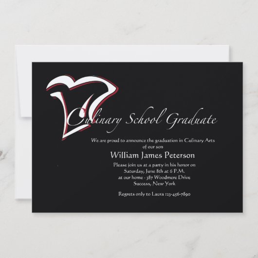 料理学校卒業招待状 招待状 (正面)