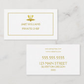 料理専用シェフフェイクの金ゴールド器具 名刺 (正面/裏面)