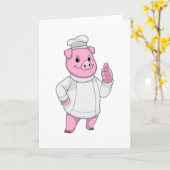 料理帽をかぶった豚 カード (黄色い花)