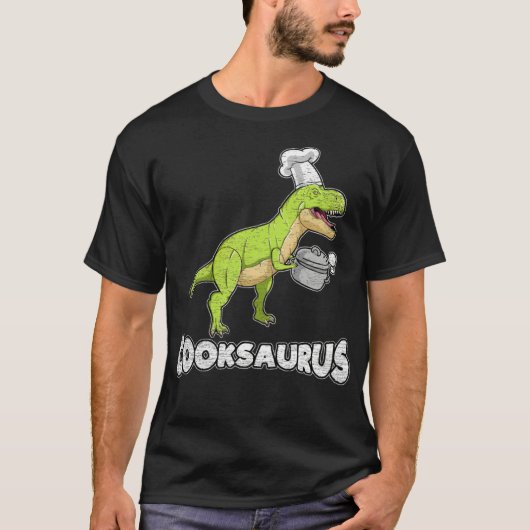 料理恐竜おもしろい諺シェフハット Tシャツ (正面)
