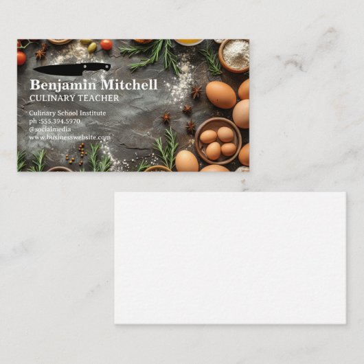 料理成分 | エッグ | ナイフ 名刺 (正面/裏面)