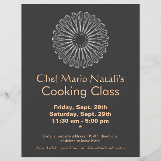 料理教室のフライヤー（かき混ぜる道具） チラシ (正面)