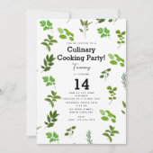 料理料理ガーデンハーブ調理師誕生日パーティー 招待状 (正面)