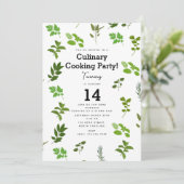 料理料理ガーデンハーブ調理師誕生日パーティー 招待状 (スタンド正面)