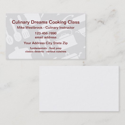 料理料理 名刺 (正面/裏面)