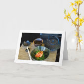 料理日本の折りグリーティ空白のングカード カード (黄色い花)