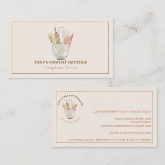 料理木製素朴ベーカリーホーム 名刺 (正面/裏面)