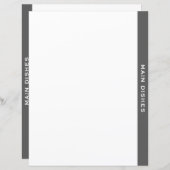 料理本の仕切り |グレーと白 |メインディッシュ (正面/裏面)