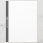 料理本の仕切り |グレーと白 |前菜 (裏面)