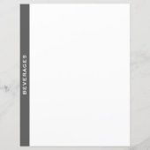 料理本の仕切り |グレーと白 |飲料 (裏面)