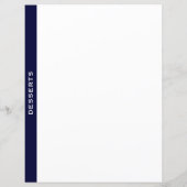 料理本の仕切り |ネイビー&ホワイト |デザート (裏面)