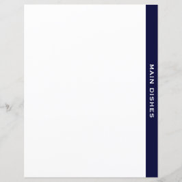 料理本の仕切り |ネイビー&ホワイト |メインディッシュ