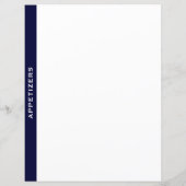 料理本の仕切り |ネイビー&ホワイト |前菜 (裏面)