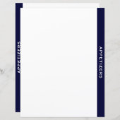 料理本の仕切り |ネイビー&ホワイト |前菜 (正面/裏面)