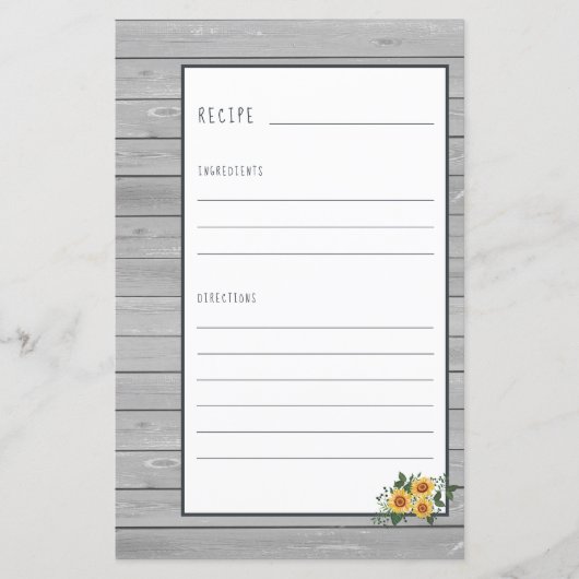 料理本ミニバインダーオーガナイザー用レシピページ (正面)