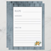 料理本素朴バインダー主催者のレシピページ (正面/裏面)