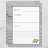 料理本素朴バインダー主催者のレシピページ (正面/裏面)