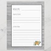 料理本素朴バインダー主催者のレシピページ (正面)