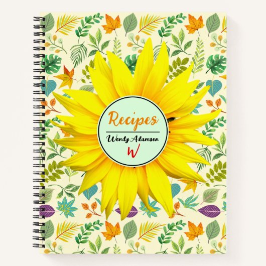 料理本素朴レシピ(春離れ)ひまわり ノートブック (正面)