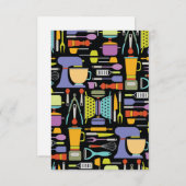 料理機器、機器、器具のパターン サンキューカード (正面/裏面)