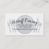 料理用のシェフのケイタリングビジネスカードを置くテーブル 名刺 (正面)