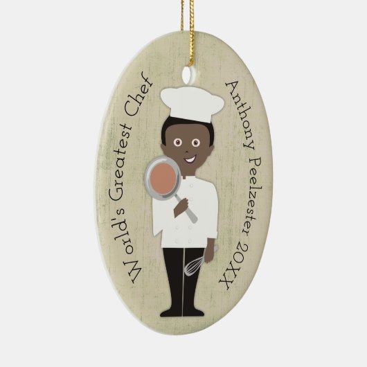 料理用の卒業生のアフリカ系アメリカ人のクリスマスのオーナメント セラミックオーナメント (右)