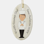 料理用の大学院の男性のシェフのクリスマスのオーナメント セラミックオーナメント (右)