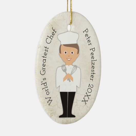 料理用の大学院の男性のシェフのクリスマスのオーナメント セラミックオーナメント (右)