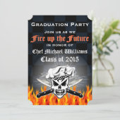 料理用の学校の卒業のパーティの招待状 招待状 (スタンド正面)