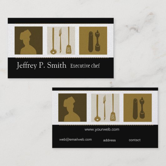 料理用の学校の卒業生のケータリングの調理師のシェフ 名刺 (正面/裏面)