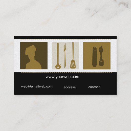 料理用の学校の卒業生のケータリングの調理師のシェフ 名刺 (裏面)