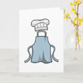 料理用エプロンと料理用帽子 カード (黄色い花)