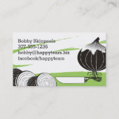 料理用カスタムな色のタマネギのシェフのナイフの食料調達 名刺 (裏面)