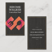 料理用シルバーウェア | 黒のテクスチャ 名刺 (正面/裏面)