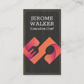 料理用シルバーウェア | 黒のテクスチャ 名刺 (正面)