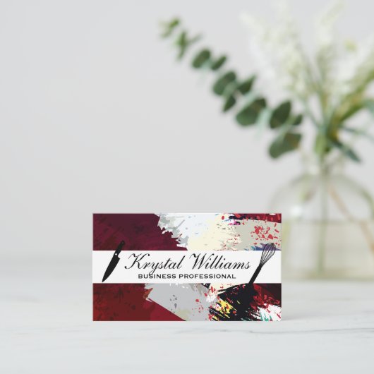 料理用ナイフウィスク |背芸術的景 名刺 (スタンド正面)