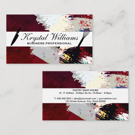 料理用ナイフウィスク |背芸術的景 名刺 (正面/裏面)