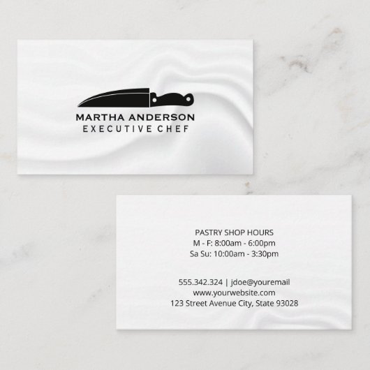 料理用ナイフ |シルキーの背景 名刺 (正面/裏面)