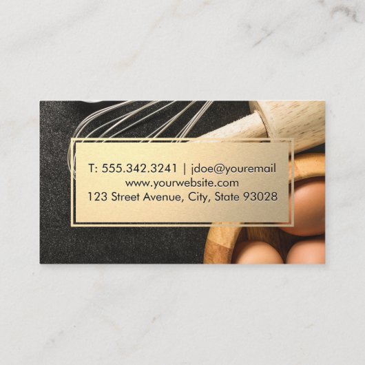 料理用ナイフ |メタリック金ゴールド |ベーキング用品 名刺 (裏面)