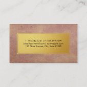 料理用ナイフ |メタリック金ゴールド |古いテクスチャ 名刺 (裏面)