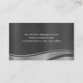 料理用ナイフ |金属ブラシ付き波の背景 名刺 (裏面)