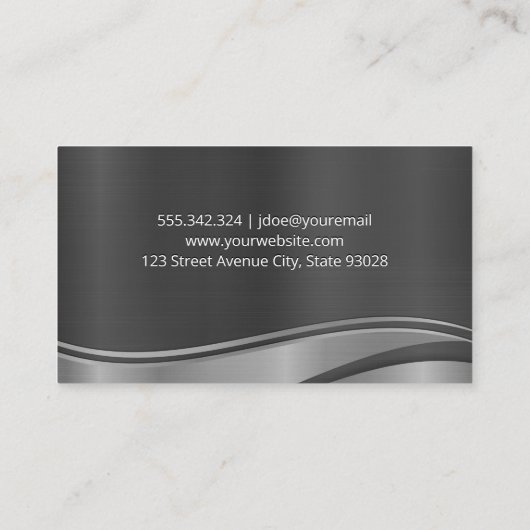 料理用ナイフ |金属ブラシ付き波の背景 名刺 (裏面)